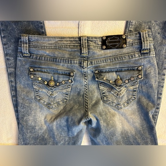 Harley-Davidson Bling Women's Blue Jeans - Picture 3 of 8